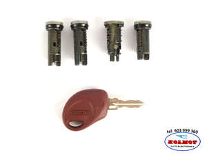 Komplet kluczyk wkładki bębenki do zamków FIAT UNO Oryginał FIAT WK55689