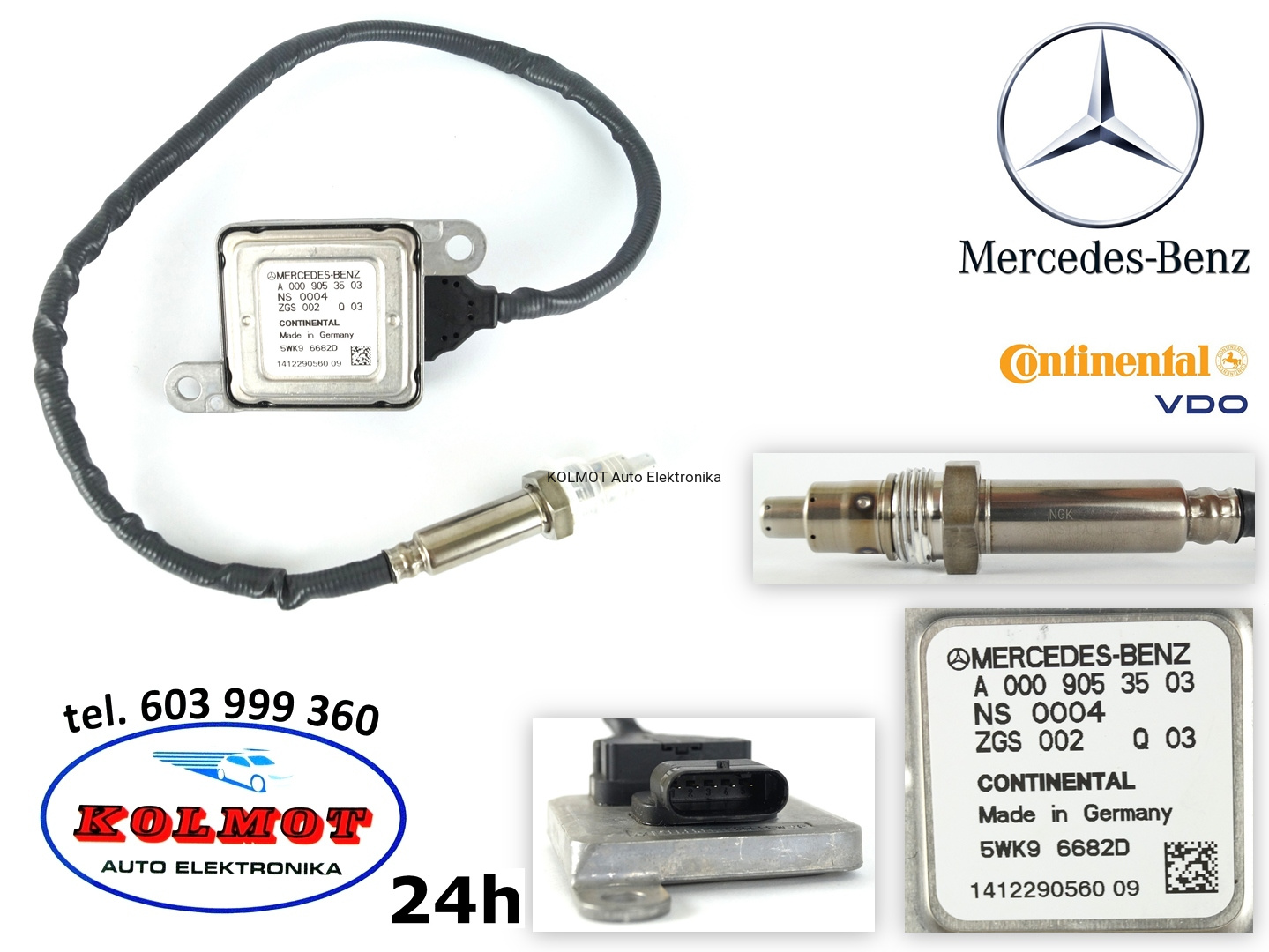 Sonda Lambda Nox Sterownik Moduł Sensor Dpf Mercedes Sprinter 906 2.2 Cdi Oryginał Mercedes / Continental A0009053503 - Sondy Lambda - Kolmot Auto Elektronika