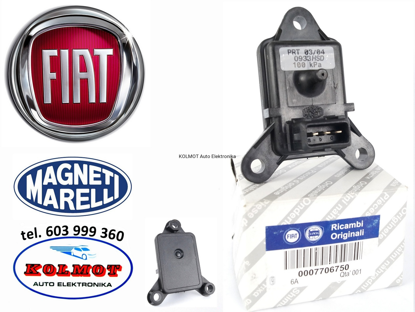 Czujnik Ciśnienia Bezwzględnego (Map Sensor) Fiat,Citroen,Peugeot - Czujniki Ciśnienia Doładowania / Czujniki - Kolmot Auto Elektronika